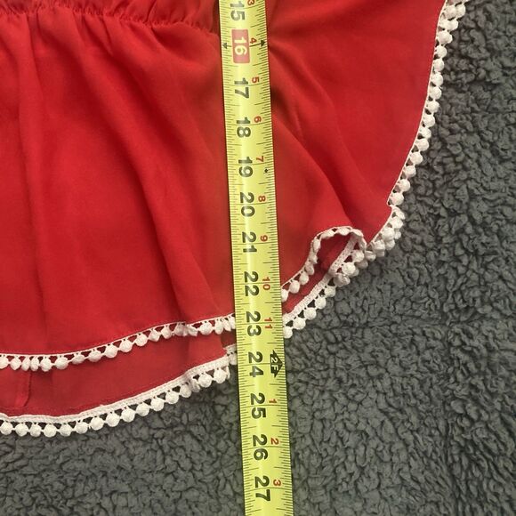 Forever 21 Poncho Top MEDIUM Crochet Pom Pom Dolman Boho Festival Resort - Picture 6 of 8